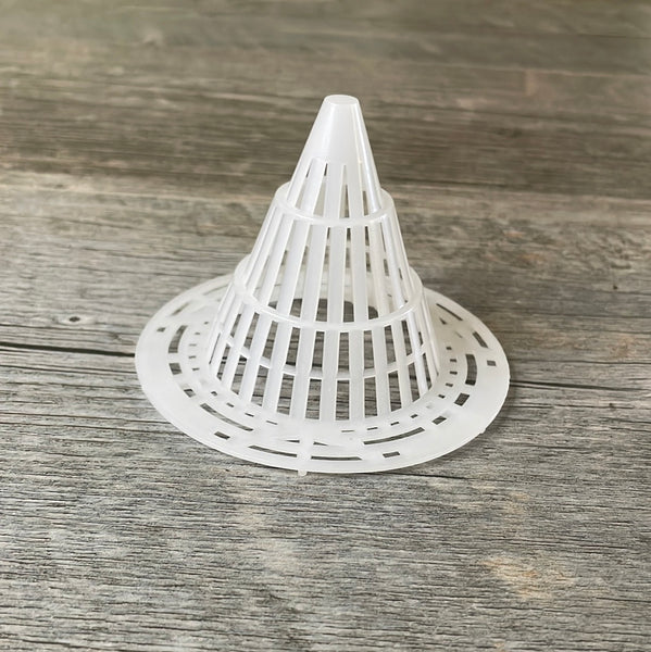 3.5” solid edge mesh aeration cone for orchid pots