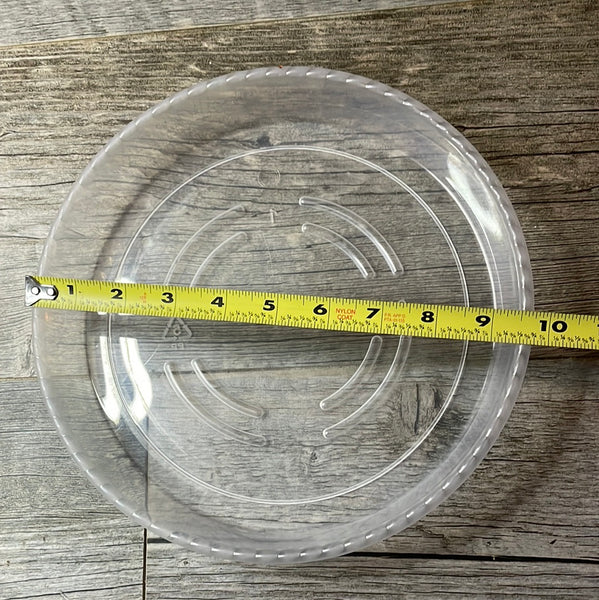 8.75” clear plastic pot saucer