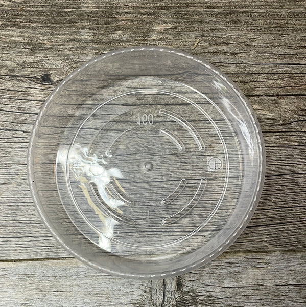 5” clear plastic pot saucer