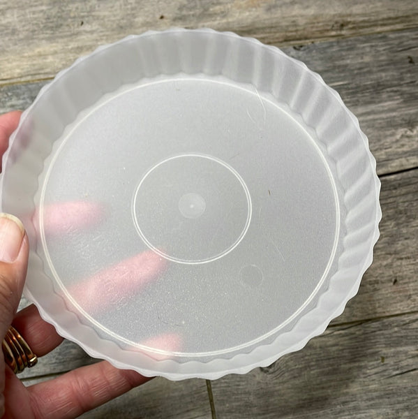 7" textured clear round textured orchid pot, with saucer