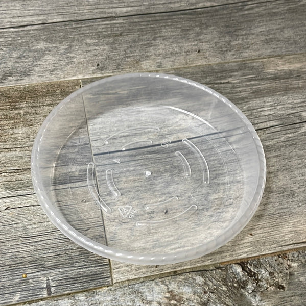 6” clear plastic pot saucer