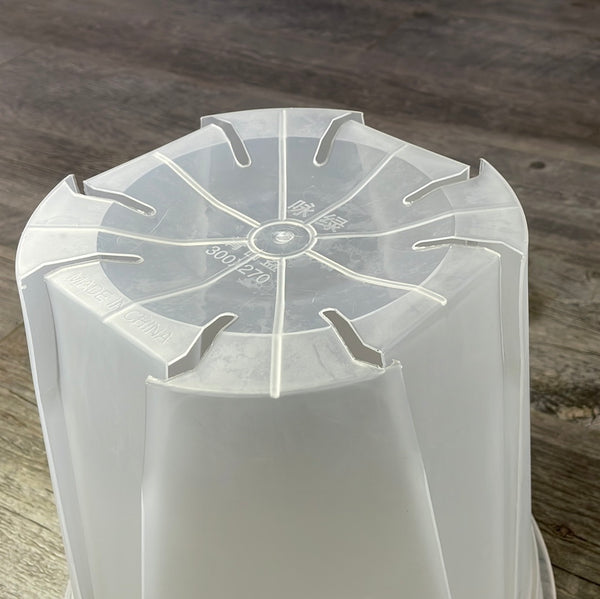 11.5" clear round orchid pot