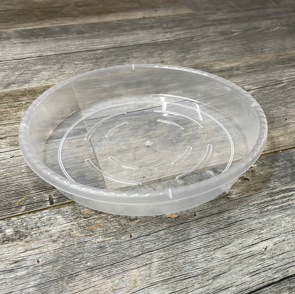 7” clear plastic pot saucer