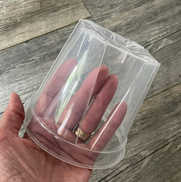 5.5” high transparency clear round orchid pot