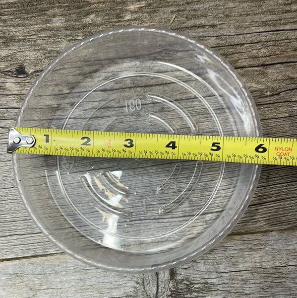 5” clear plastic pot saucer
