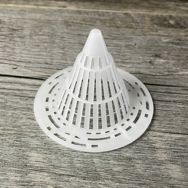 3" solid edge mesh aeration cone for orchid pots