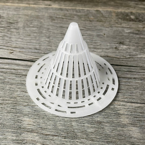 3" solid edge mesh aeration cone for orchid pots