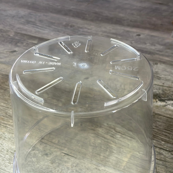 10" ultra high transparency clear round orchid pot
