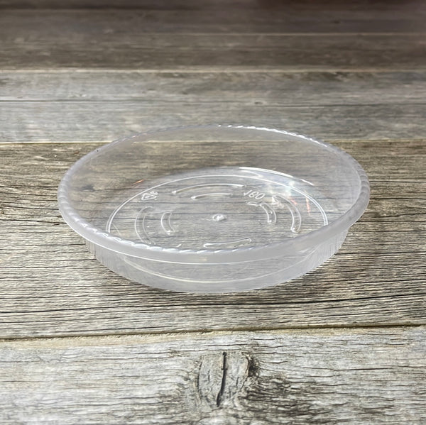 5” clear plastic pot saucer