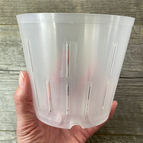 5" round clear rimless pot