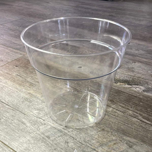 10" ultra high transparency clear round orchid pot