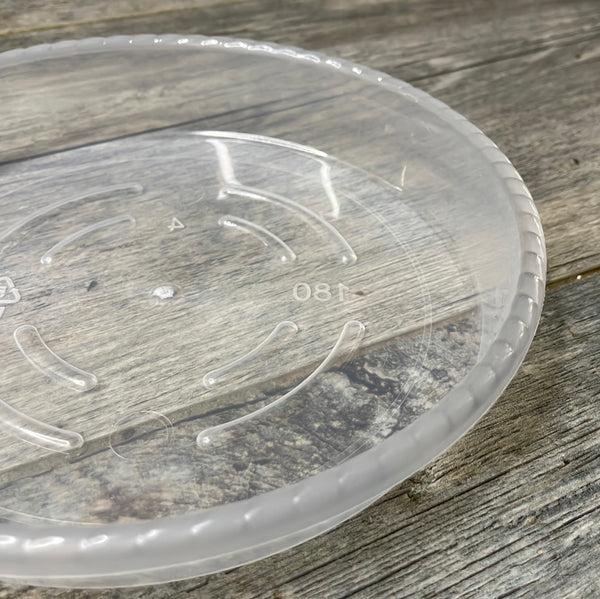 6” clear plastic pot saucer