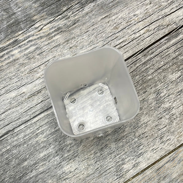 2 1/8” clear square seedling pot