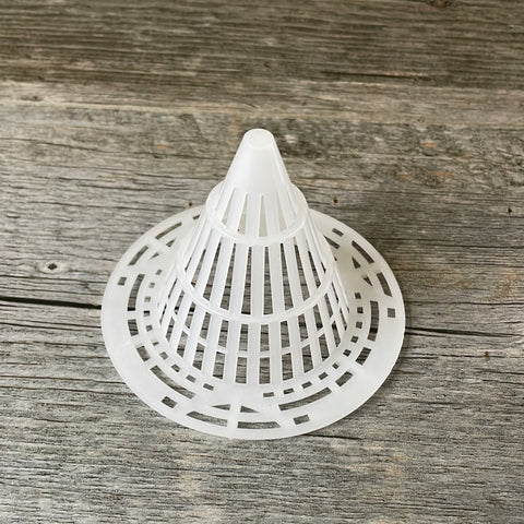 3.5” solid edge mesh aeration cone for orchid pots
