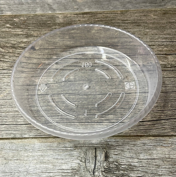 5” clear plastic pot saucer