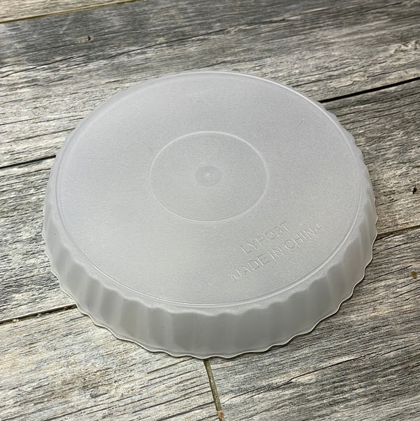 7" textured clear round textured orchid pot, with saucer