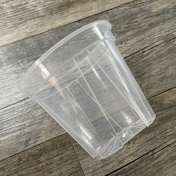 6.3” high transparency clear round orchid pot
