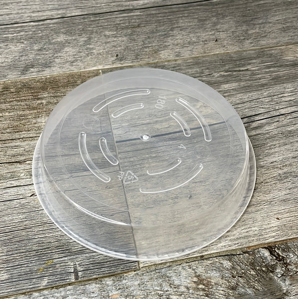 6” clear plastic pot saucer