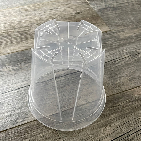6.3” high transparency clear round orchid pot
