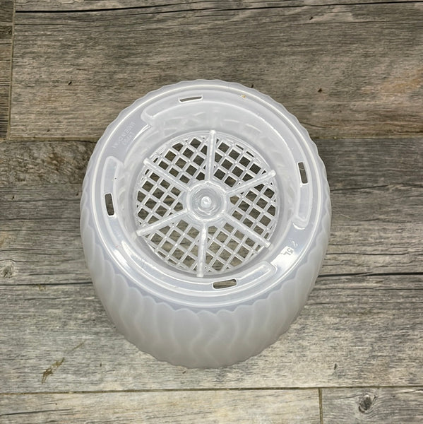 7" textured clear round textured orchid pot, with saucer