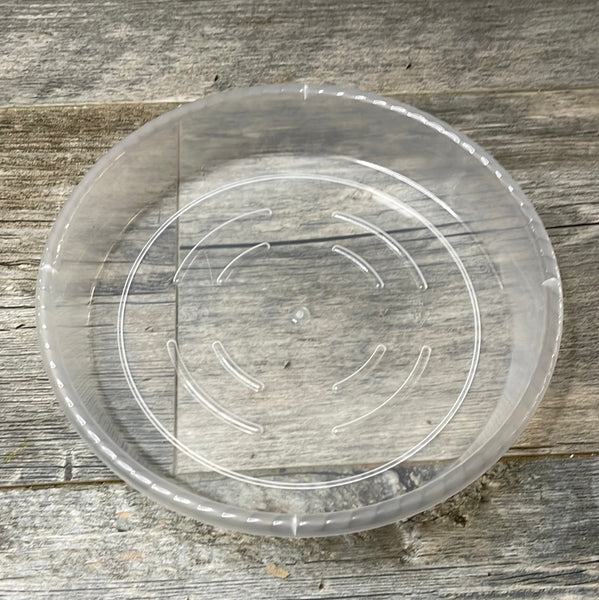 7” clear plastic pot saucer