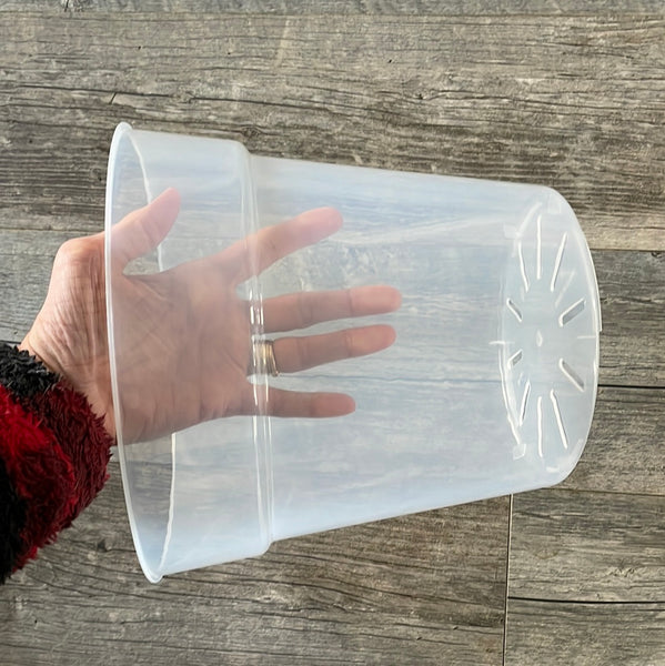 11.75" jumbo ultra clear round orchid pot