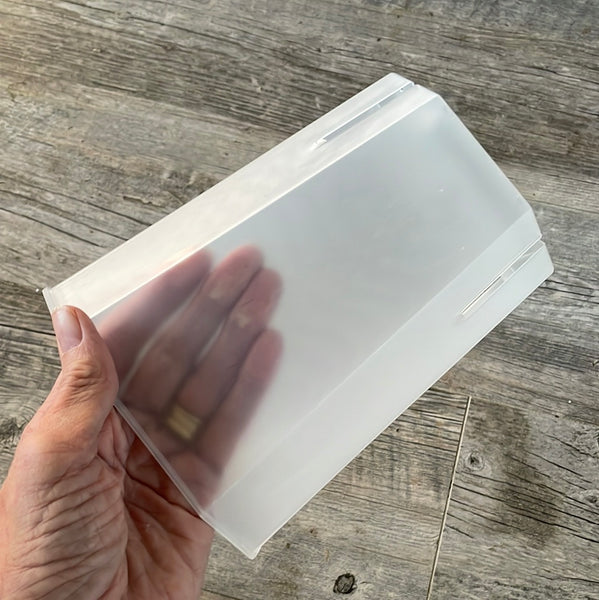 6" bevel sided tall square clear pot