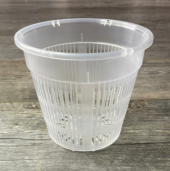 clear round plastic mesh orchid pot