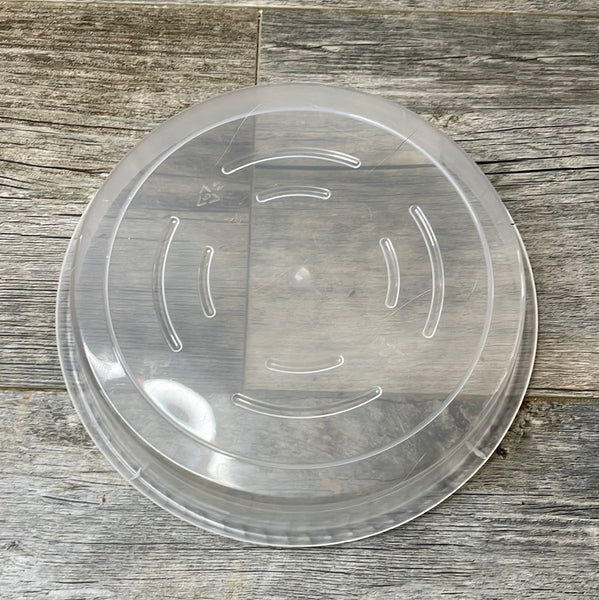 7” clear plastic pot saucer