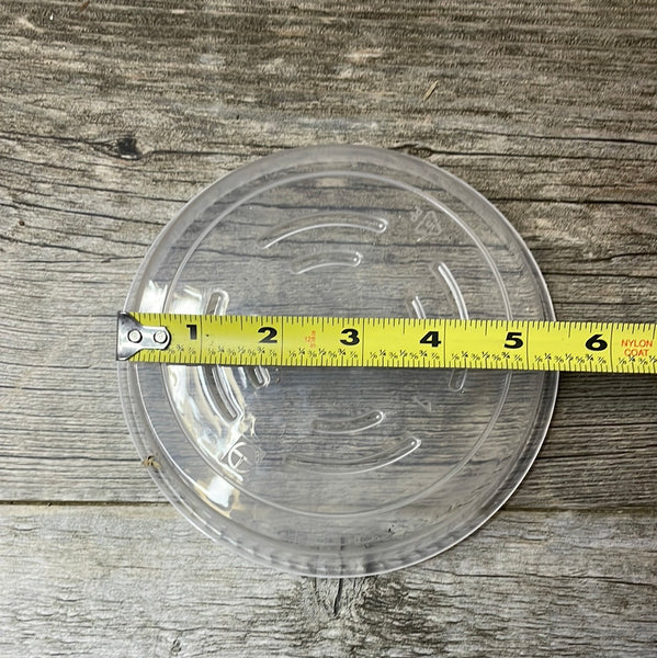 5” clear plastic pot saucer