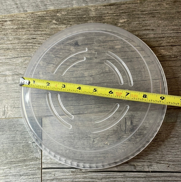 8.75” clear plastic pot saucer