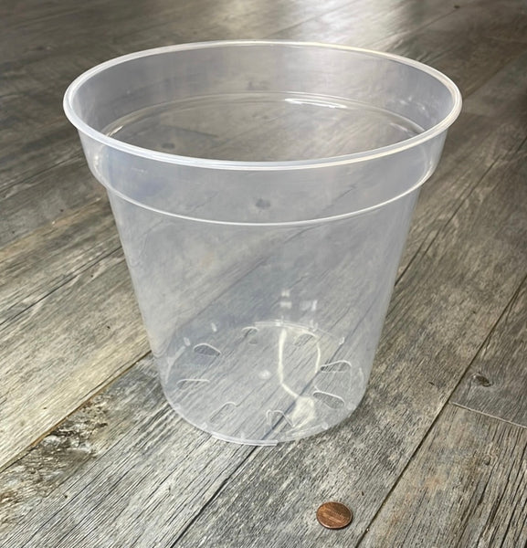 8" ultra clear round orchid pot
