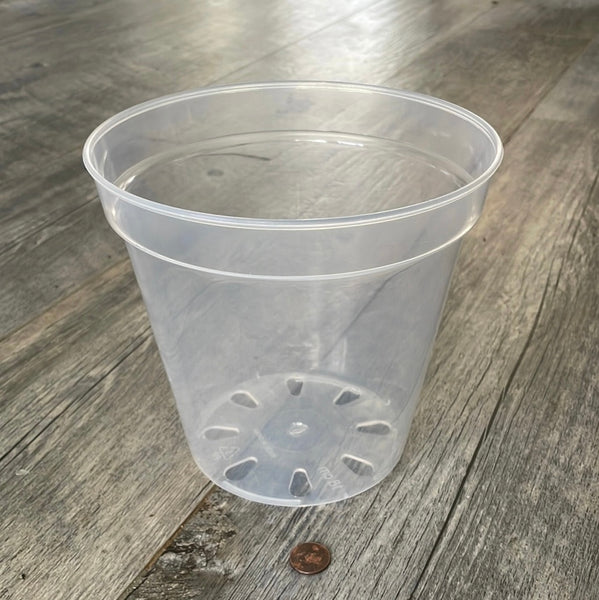 7" ultra clear round orchid pot