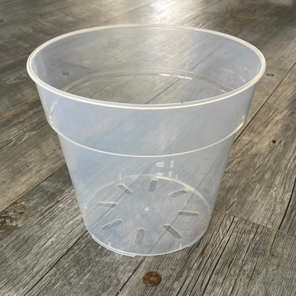 9" ultra clear round orchid pot