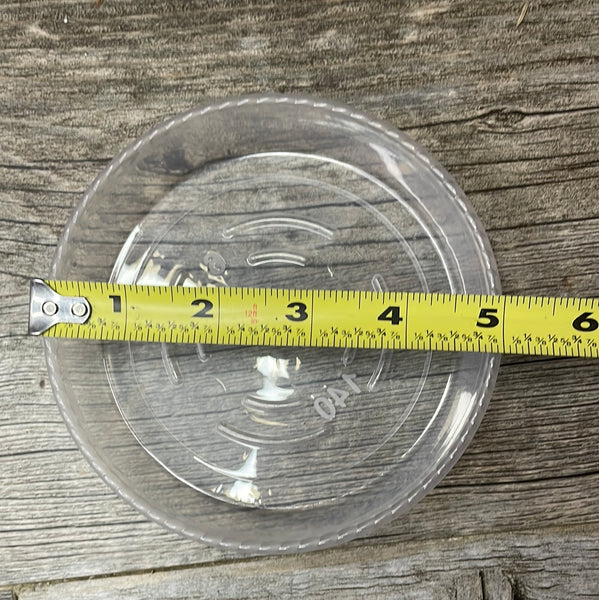 4.5” clear plastic pot saucer