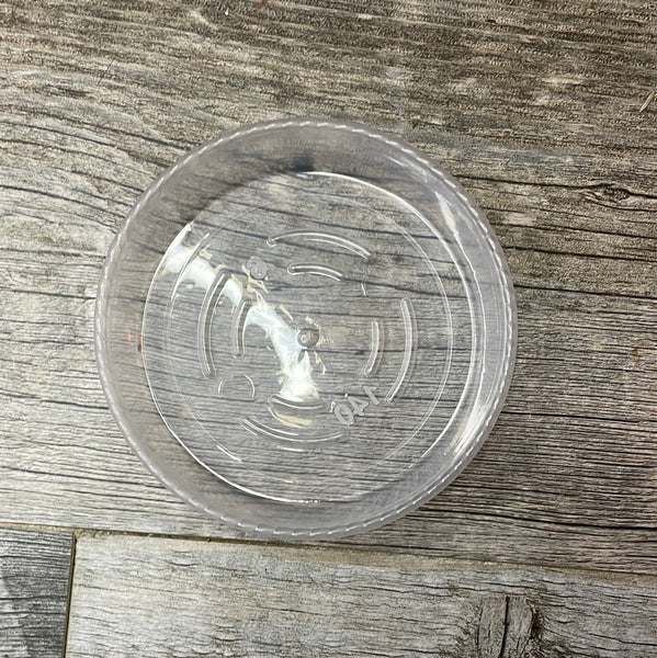 4.5” clear plastic pot saucer