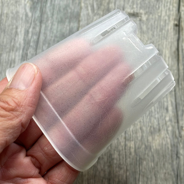 3.25" round cornered clear square seedling pot