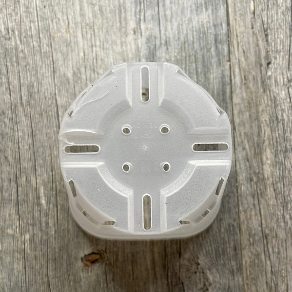 4" round cornered clear square pot