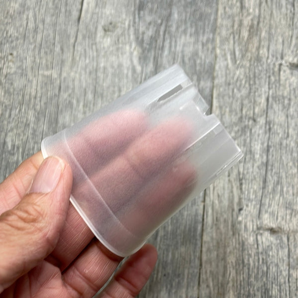 2.5" square round cornered clear seedling pot