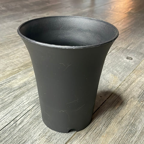 4.5” round black plastic flared succulent & bonsai pot