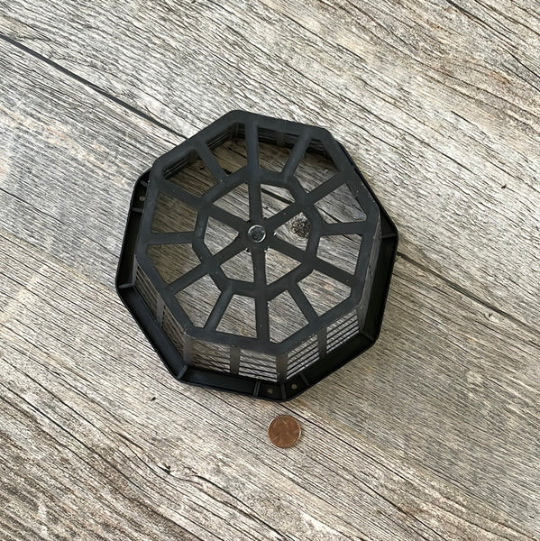6" octagonal black plastic orchid basket