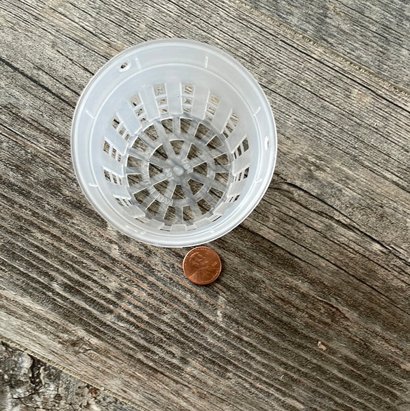 3" round clear net cup