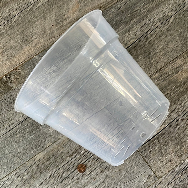 9" ultra clear round orchid pot