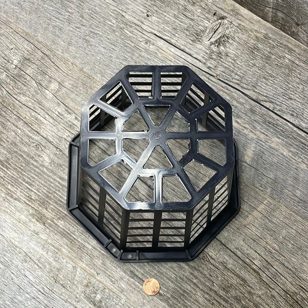 8" octagonal black plastic orchid basket