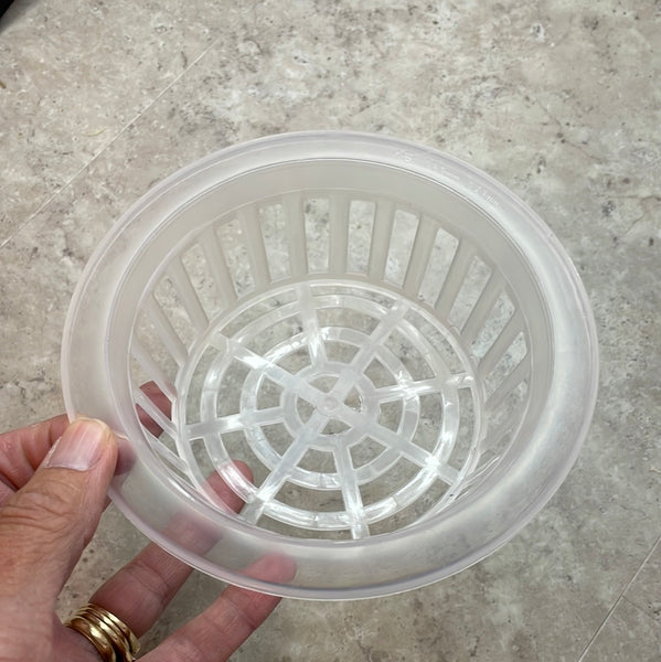 5.5" clear plastic orchid basket
