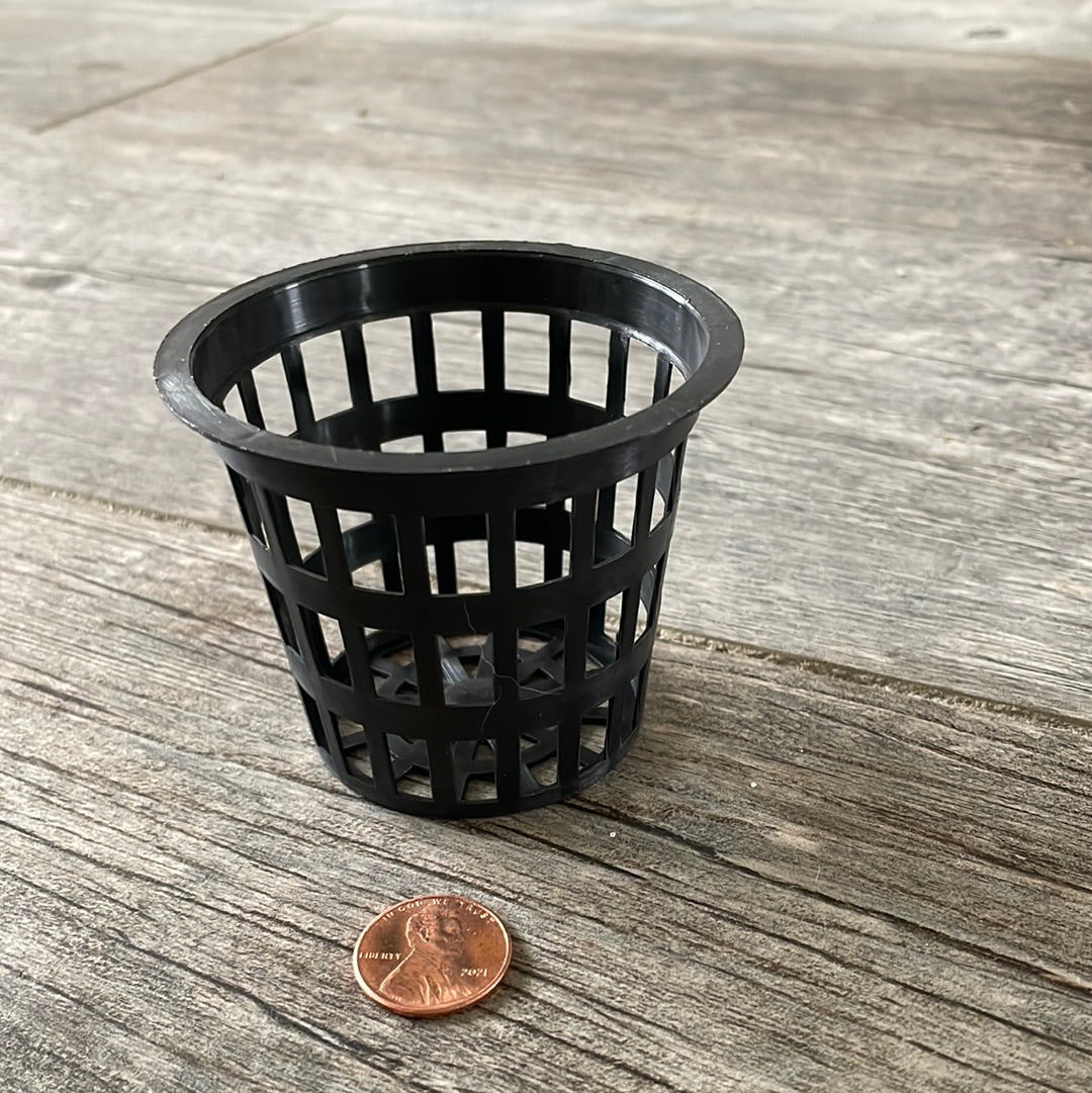 small black plastic pots for plants 2.75" round black net pot for orchids – QuarterAcreOrchids