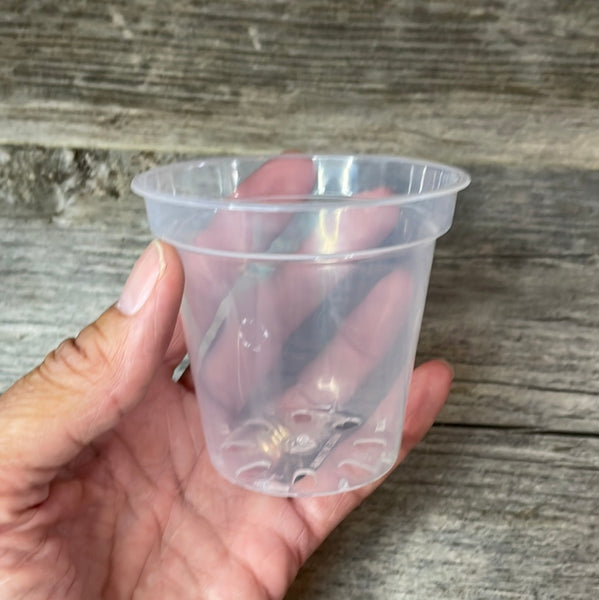3" ultra clear round orchid seedling pot