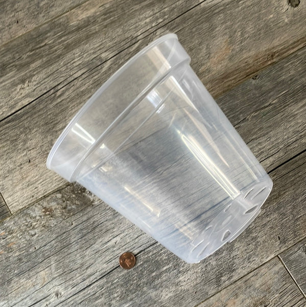 7" ultra clear round orchid pot