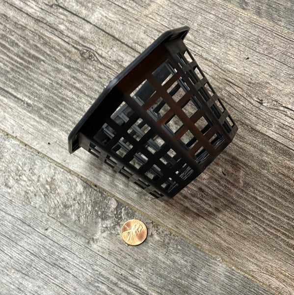 4" octagonal black plastic orchid basket