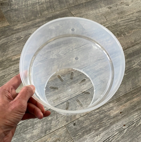 9" ultra clear round orchid pot